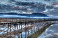 Salmon Arm wharf on a cloudy morning Royalty Free Stock Photo