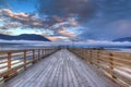 Salmon Arm Wharf on a cloudy morning sunrise. Royalty Free Stock Photo