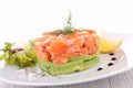 Salmon and avocado, appetizer Royalty Free Stock Photo