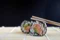 Salmon and avocado sushi Royalty Free Stock Photo