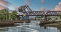 Salmon Bay Bridge in Ballard Locks Royalty Free Stock Photo