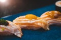 Salmon belly sushi set Royalty Free Stock Photo
