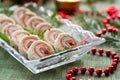 Salmon bread rolls appetizers Royalty Free Stock Photo