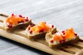 Salmon bruschetta Royalty Free Stock Photo