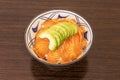 Salmon chirashi is a symbol of Japanese cuisine. One of the gastronomic jewels Royalty Free Stock Photo