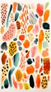 A salmon-colored abstract design with jungle fruit-colored splot Royalty Free Stock Photo