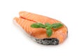 Salmon cutlet with basil Royalty Free Stock Photo