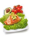 Salmon diet food salad Royalty Free Stock Photo