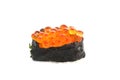 Salmon egg on sushi nigiri roll Royalty Free Stock Photo