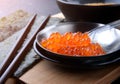 Salmon eggs or Ikura in Japanese style. Royalty Free Stock Photo