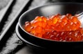 Salmon eggs or Ikura in Japanese style. Royalty Free Stock Photo