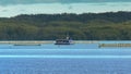 Salmon farm pens macquarie harbour as seen from the gordon river cruise