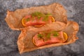 Salmon fillet on baking paper