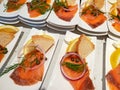 Salmon fillet breakfast appetizer