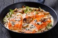 salmon fillet with creamy blue mold cheese sauce