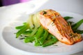 Salmon fillet with green beans