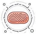 Salmon fillet inside dashed circle food concept icon fresh fish illustration Royalty Free Stock Photo