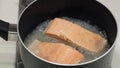 Salmon Fillets Poaching