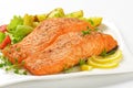 Salmon fillets with vegetables Royalty Free Stock Photo