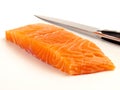 Seafood - Salmon - Fish Fillet with a Knife