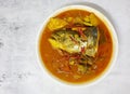 Salmon fish head curry top view Royalty Free Stock Photo
