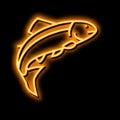 salmon fish neon glow icon illustration Royalty Free Stock Photo
