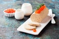 Salmon fish pate with red caviar