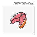 Salmon fish steak color icon