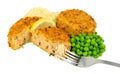 Salmon Fishcake And Mashed Potato Meal Royalty Free Stock Photo