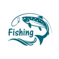 Salmon fishing emblem