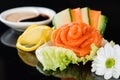 Salmon flower rose, sashimi sushi