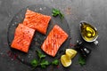 Salmon. Fresh salmon fish. Raw salmon fish fillet Royalty Free Stock Photo