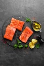 Salmon. Fresh salmon fish. Raw salmon fish fillet Royalty Free Stock Photo