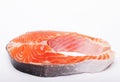 Salmon. Fresh raw salmon red fish steak. close up Royalty Free Stock Photo