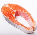 Salmon. Fresh raw salmon red fish steak. Royalty Free Stock Photo