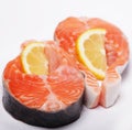 Salmon. Fresh raw salmon red fish steak. Royalty Free Stock Photo