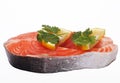 Salmon. Fresh raw salmon red fish steak. Royalty Free Stock Photo