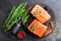 Salmon. Fresh salmon fish. Raw salmon fish fillet