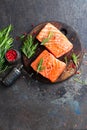 Salmon. Fresh salmon fish. Raw salmon fish fillet Royalty Free Stock Photo