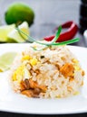 Salmon fried rice Royalty Free Stock Photo