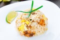Salmon fried rice Royalty Free Stock Photo
