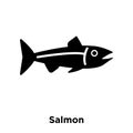 Salmon icon vector isolated on white background, logo concept of