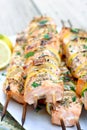 Salmon Kabobs with Lemon