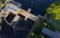 Salmon Ladder at the Pitlochry Dam and Hydro Electric Power Station on The River Tummel Royalty Free Stock Photo