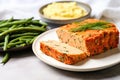 salmon loaf with a side of green beans