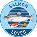 Salmon lover. Sticker for design