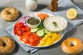 Salmon Lox Bagel Platter Royalty Free Stock Photo