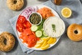 Salmon Lox Bagel Platter Royalty Free Stock Photo