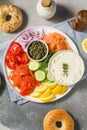 Salmon Lox Bagel Platter Royalty Free Stock Photo