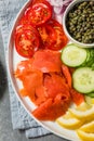 Salmon Lox Bagel Platter Royalty Free Stock Photo